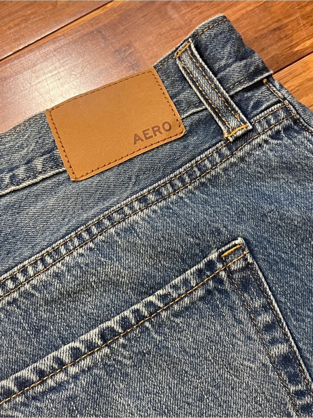 Aeropostale Women’s Skater Wide Relaxed Distressed Jeans